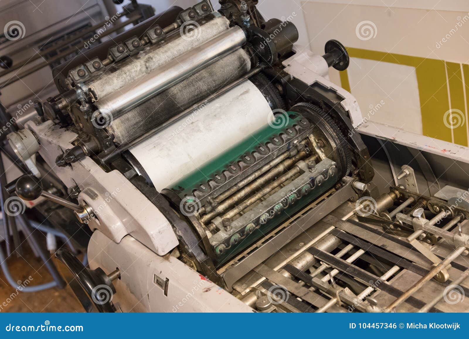 Old offset printing press stock photo. Image of rectangle 104457346