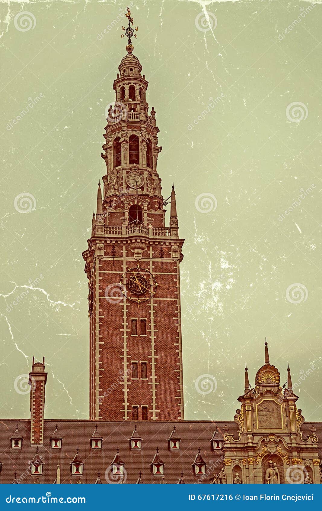 old ohoto with tower university of leuven, belgium 1