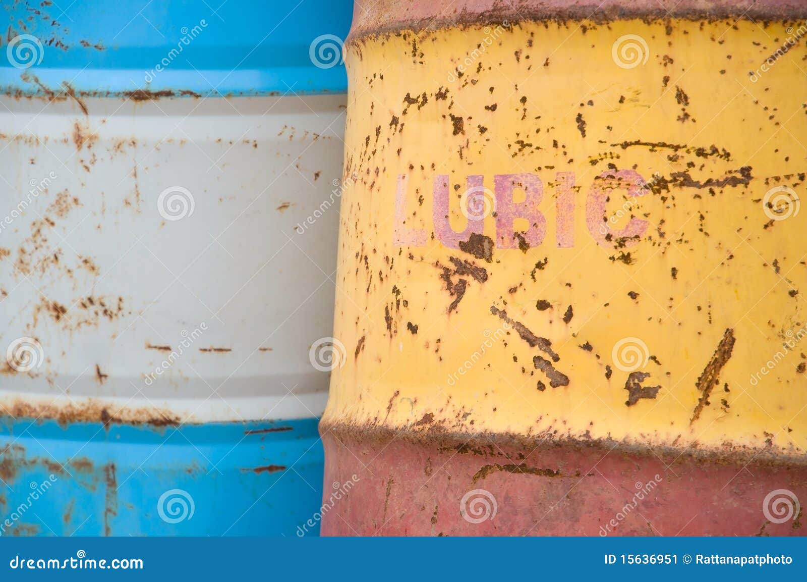 Old oil bucket stock image. Image of yellow, rust, blue 15636951