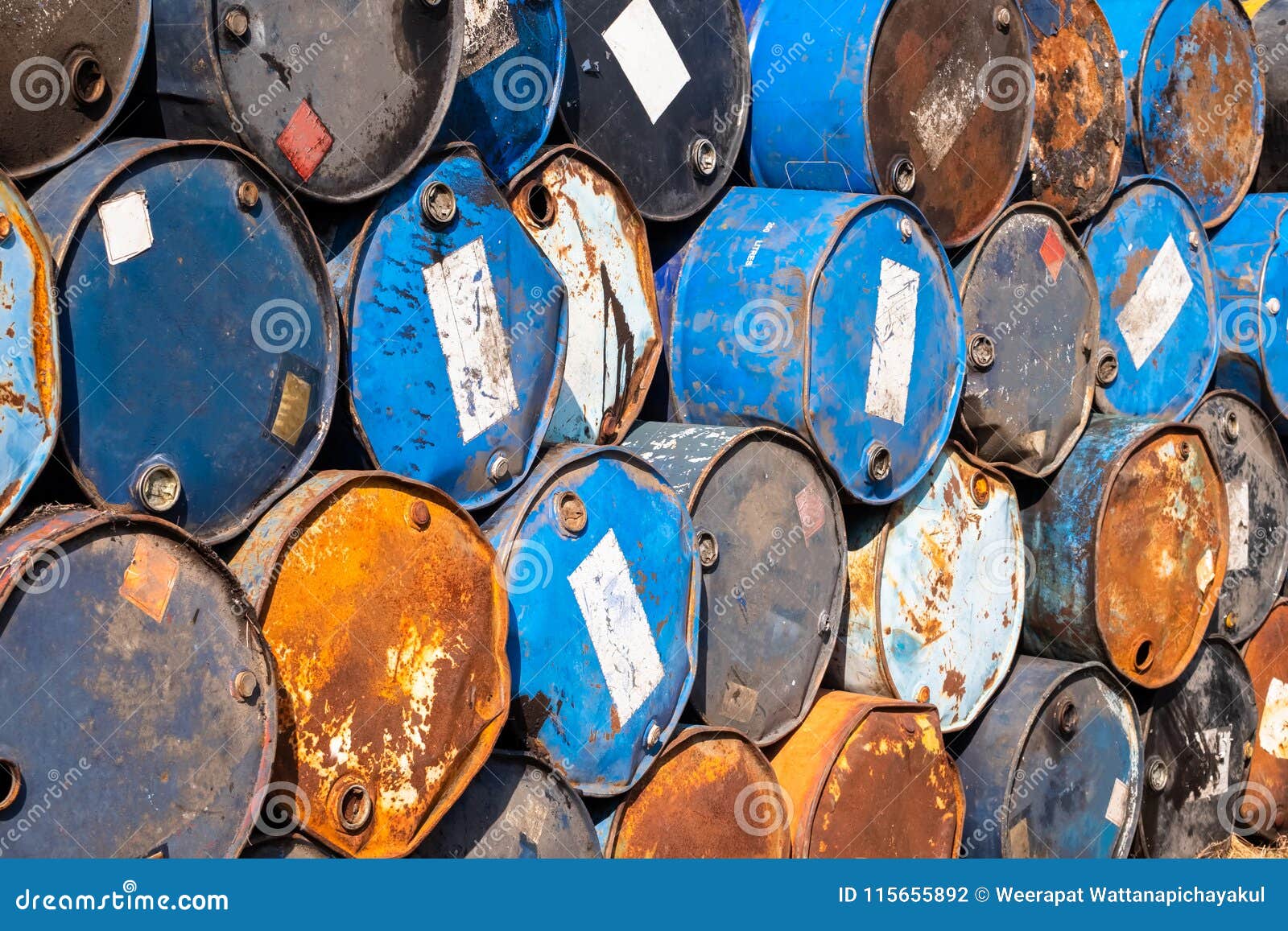 Old Oil Tanks stock photo. Image of gallon, metal, barrel 115655892