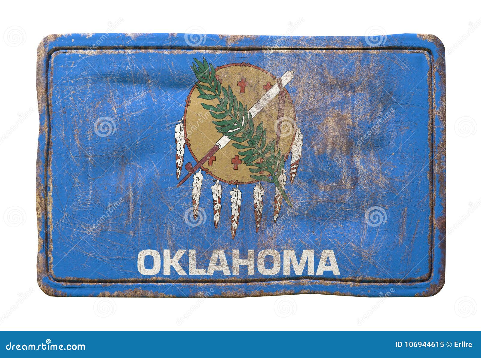 Old Oklahoma State flag stock illustration. Illustration of insignia