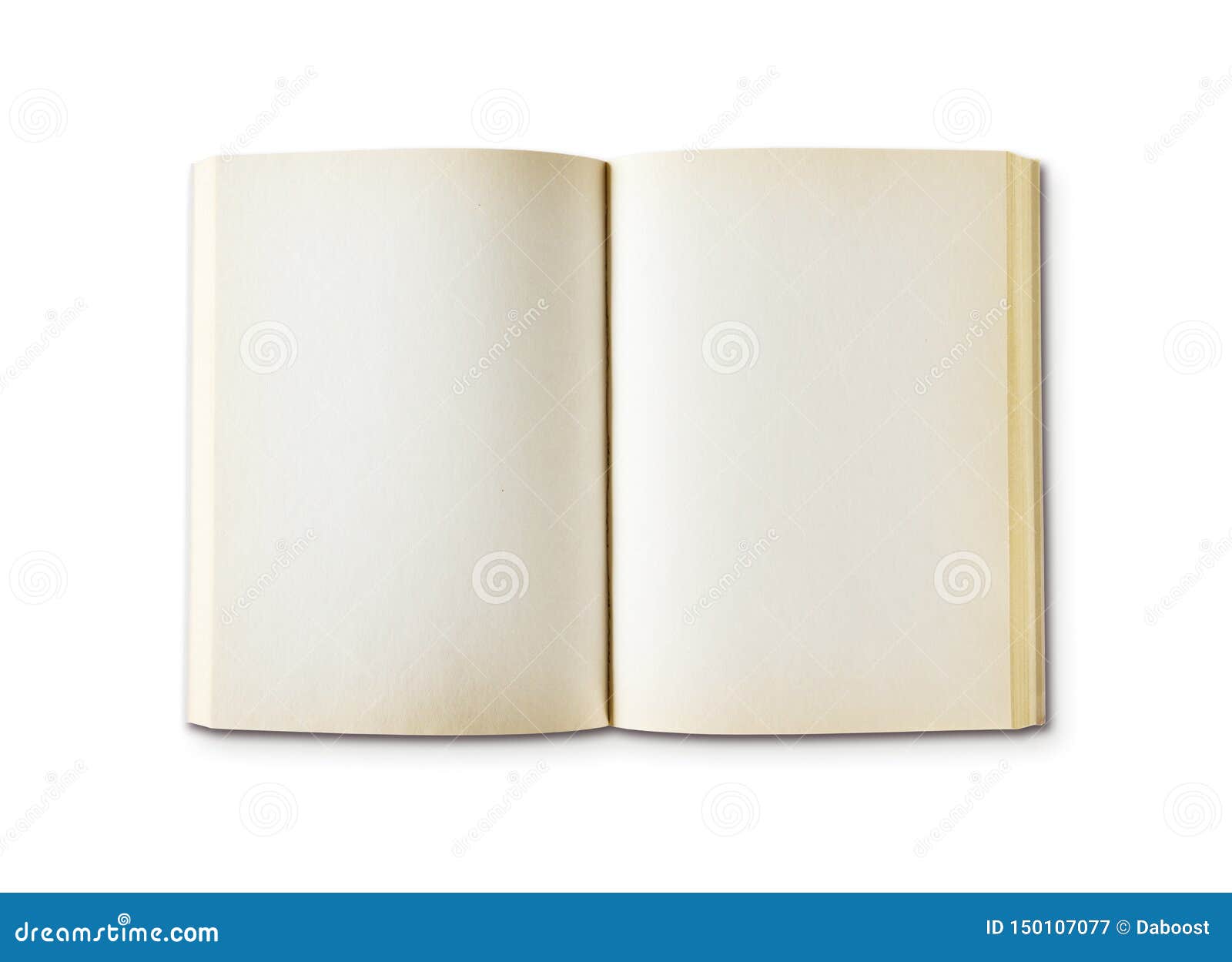 Old Open Book with Empty Pages Stock Image - Image of background,  isolation: 118507651