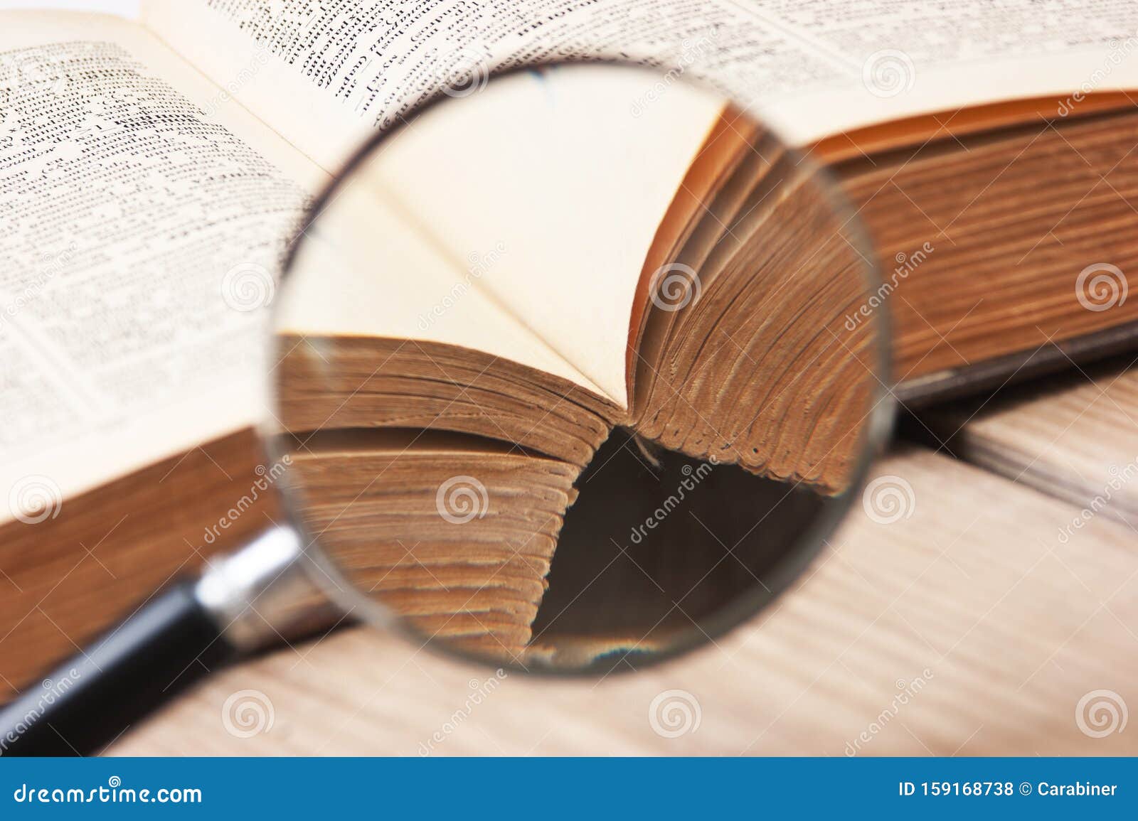 Old Book and Magnifying Glass Stock Photo Image of documents