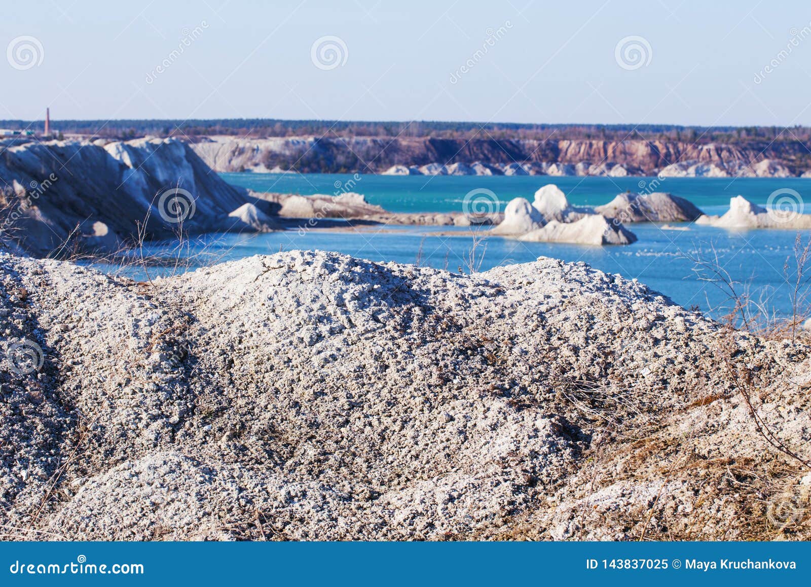 Old Opencast Chalk Mine with Lake in Quarry Stock Image Image of