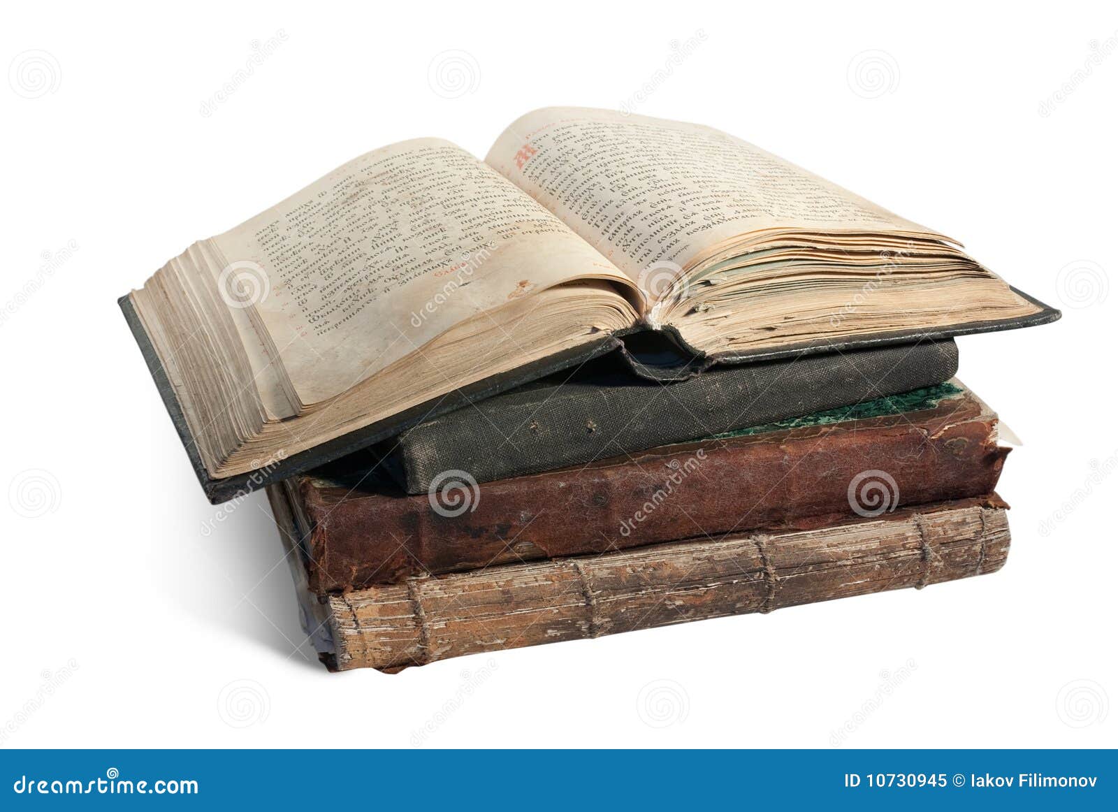 The old opened book is christian Psalter. 19st century Psalter. Isolated over white with clipping path