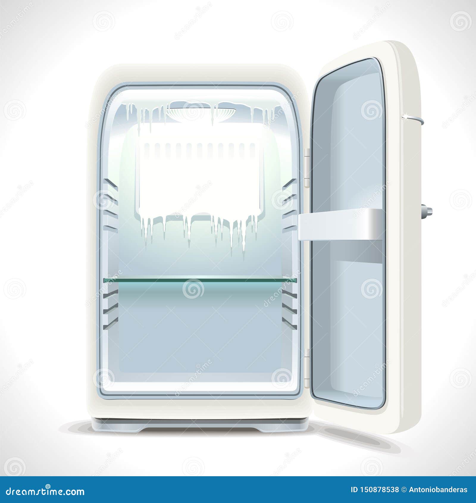 Old Opened Refrigerator On White Background Stock Vector Illustration Of Background Cold 150878538