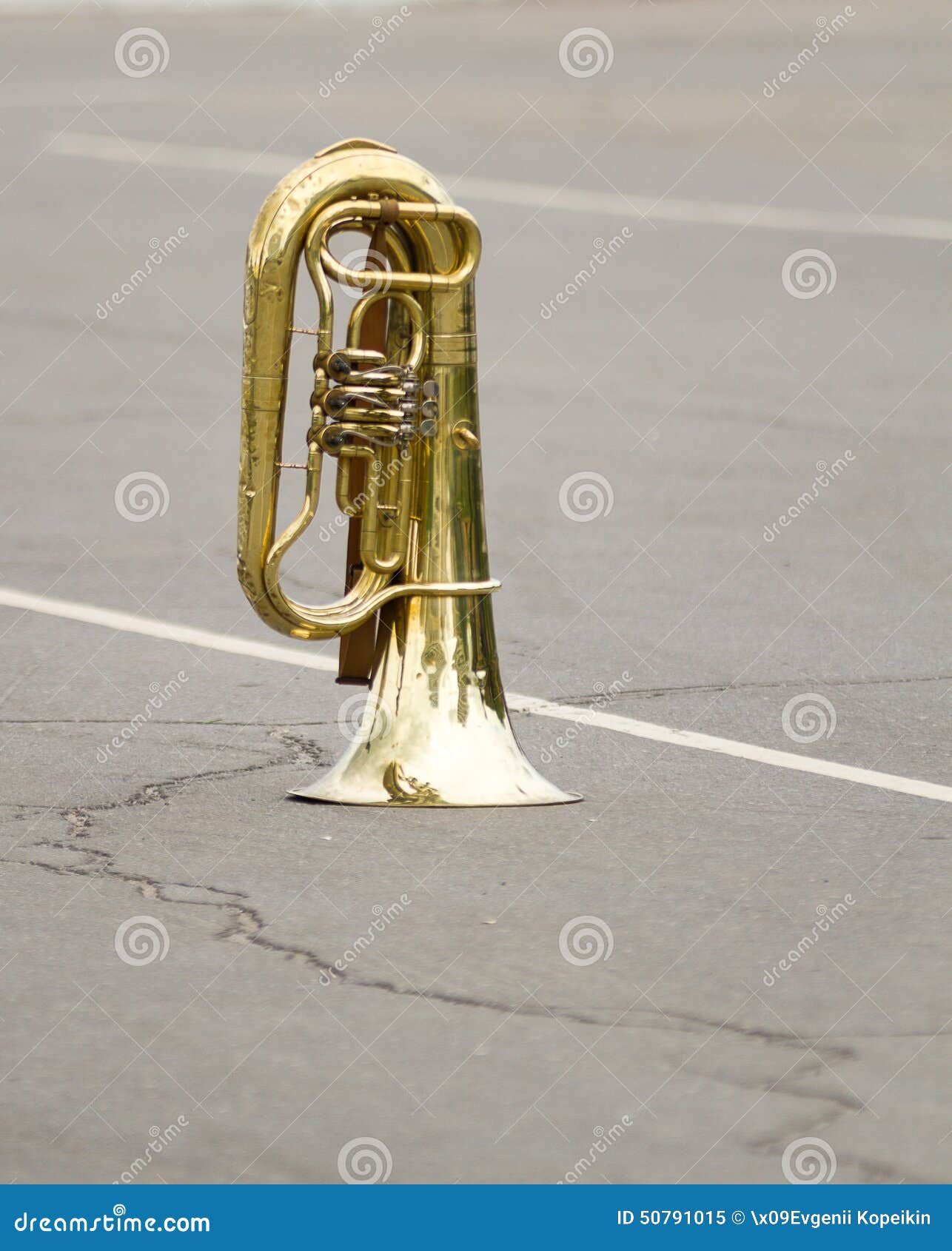 Old Orchestral Wind Instrument a Brass Pipe Stock Image Image of