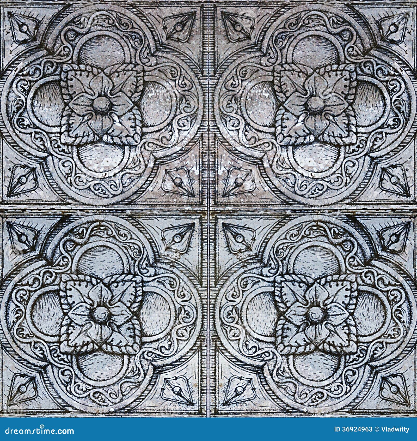 Old ornamental tile stock image. Image of floor, background 36924963