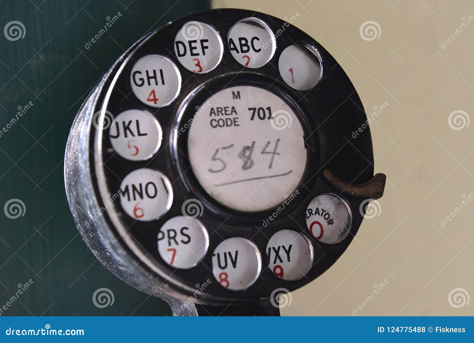 Old wall dial phone stock photo. Image of area, number 124775488
