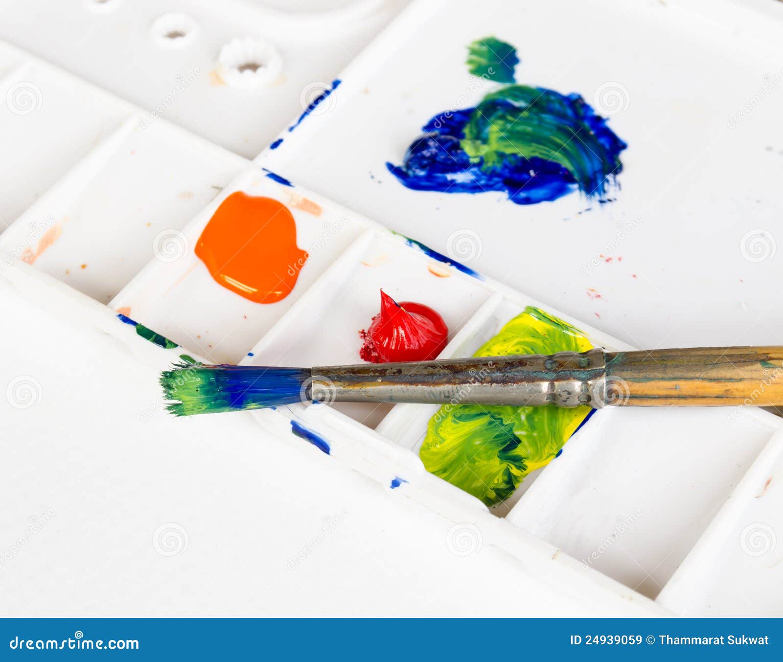 Old Paint Brush and Palette Stock Image Image of tone, paper 24939059