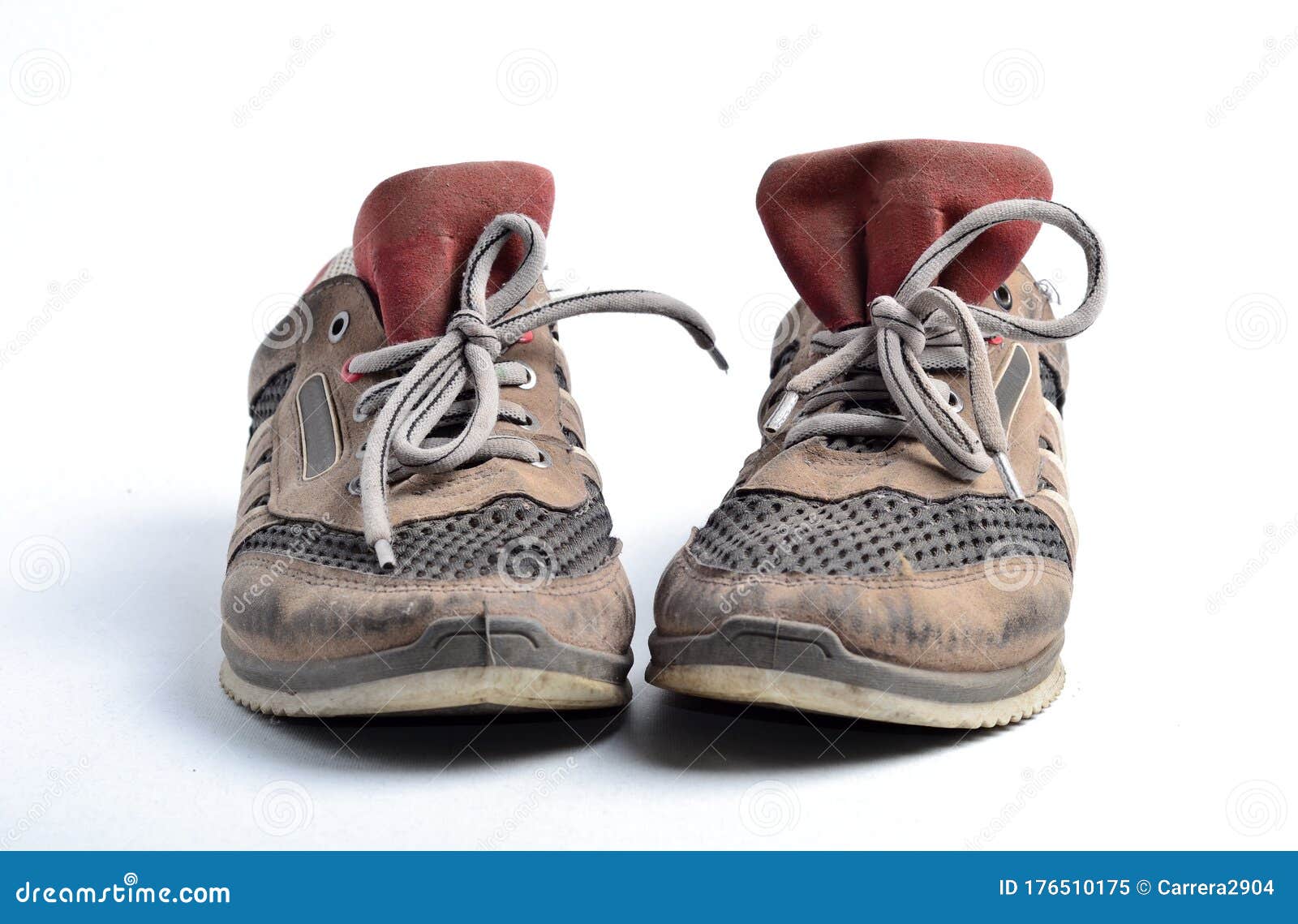 Old Worn Dirty Sneakers on a White Background Stock Image - Image of ...