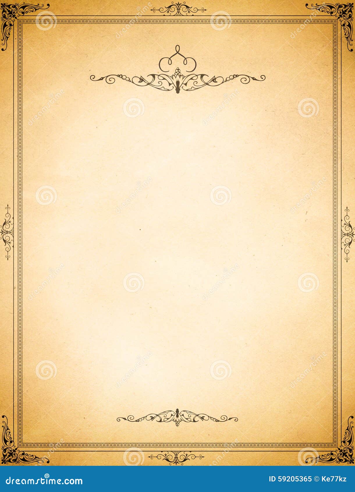 Old Paper With Decorative Vintage Border. Stock Photography