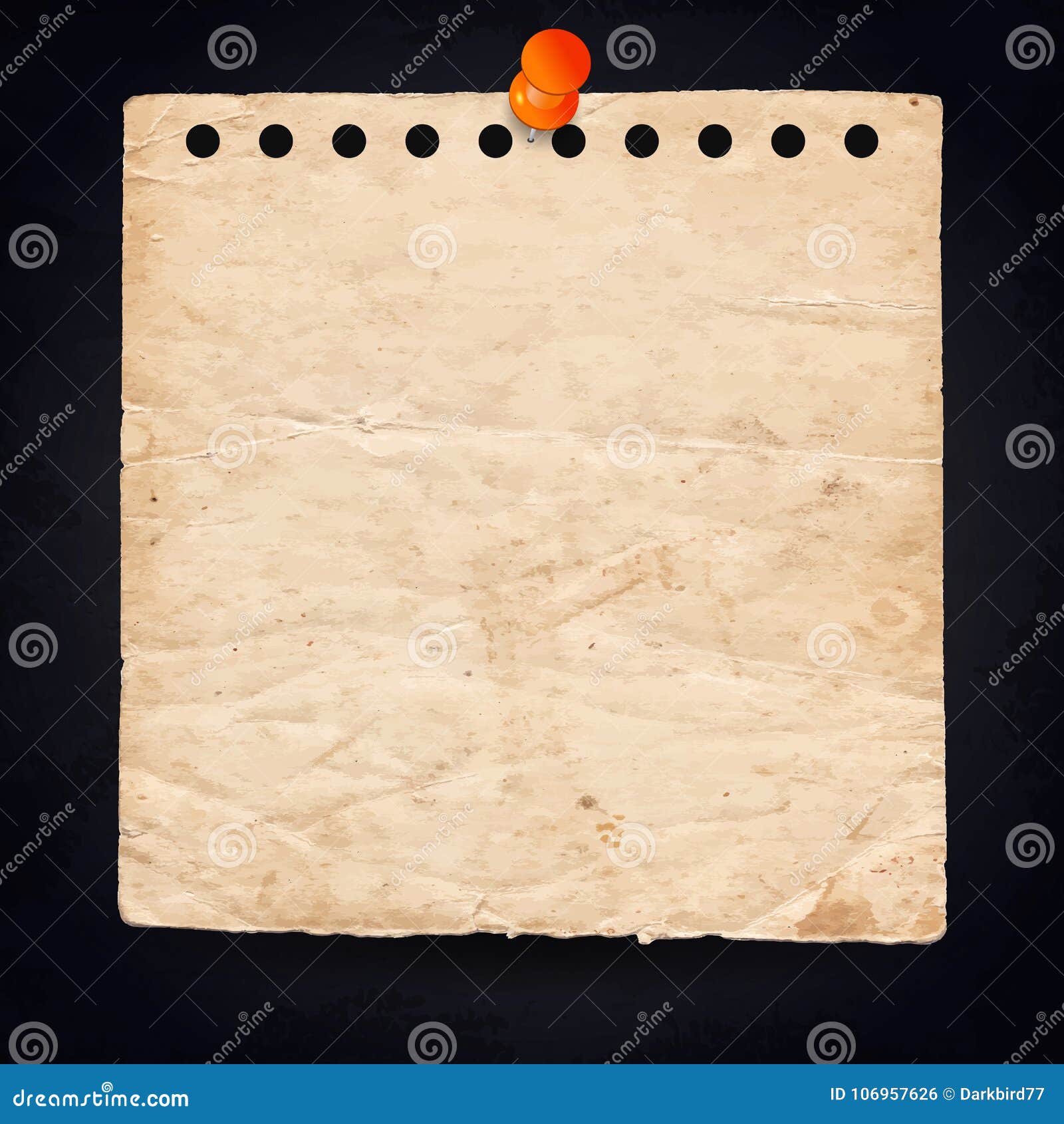 Old Paper and Push Pin on Black Chalkboard Background Stock Vector -  Illustration of board, dust: 106957626