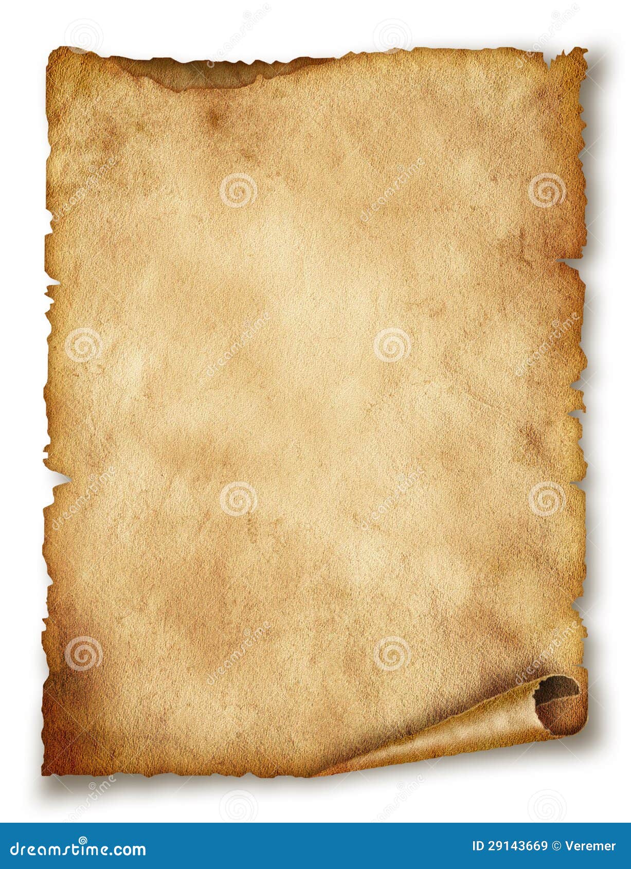 Old Paper Scroll Isolated on White Stock Image - Image of isolated