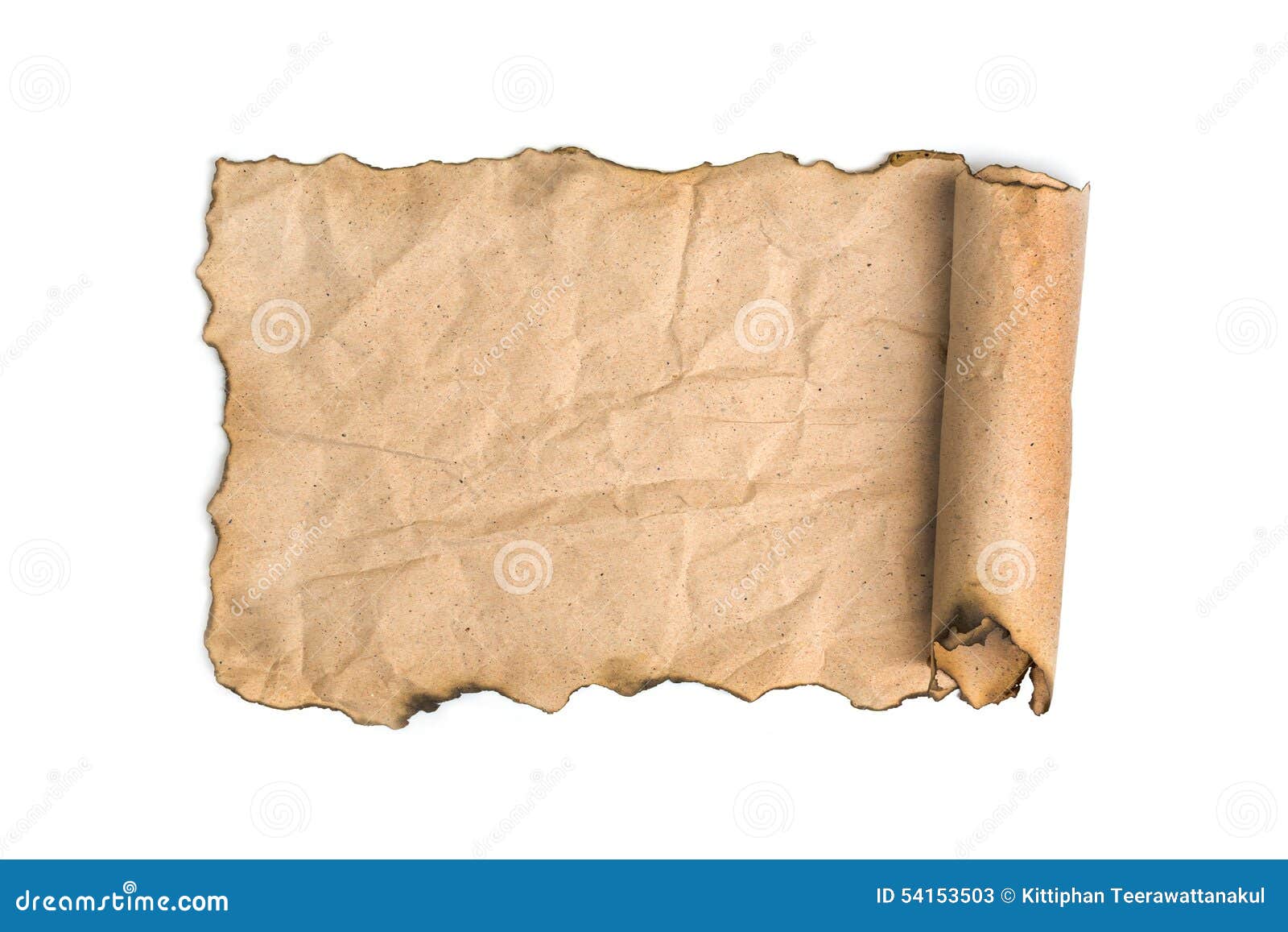 Antique Paper Scroll On White Background Stock Photo, Picture and Royalty  Free Image. Image 58756242.