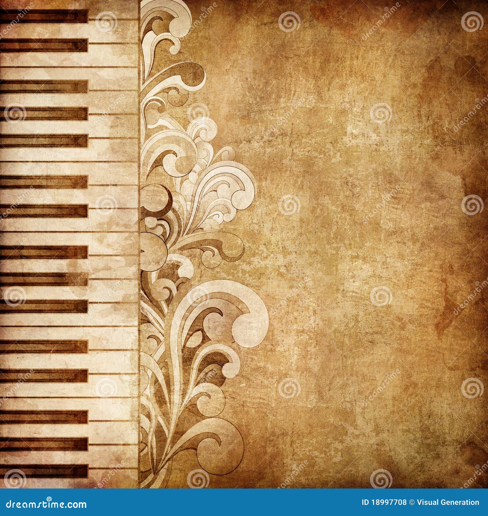 Music sheet on old paper seamless pattern Vector Image