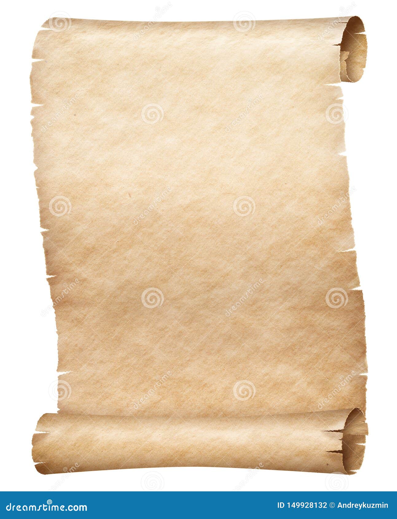 Old Papyrus Or Parchment Scroll Isolated On White Stock Photo Image Of Papyrus Medieval