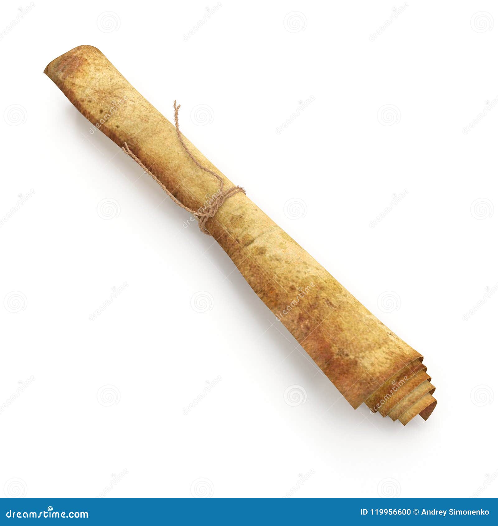 Old Papyrus Scroll Isolated On White Background 3d Render Stock Photo,  Picture and Royalty Free Image. Image 65580886.