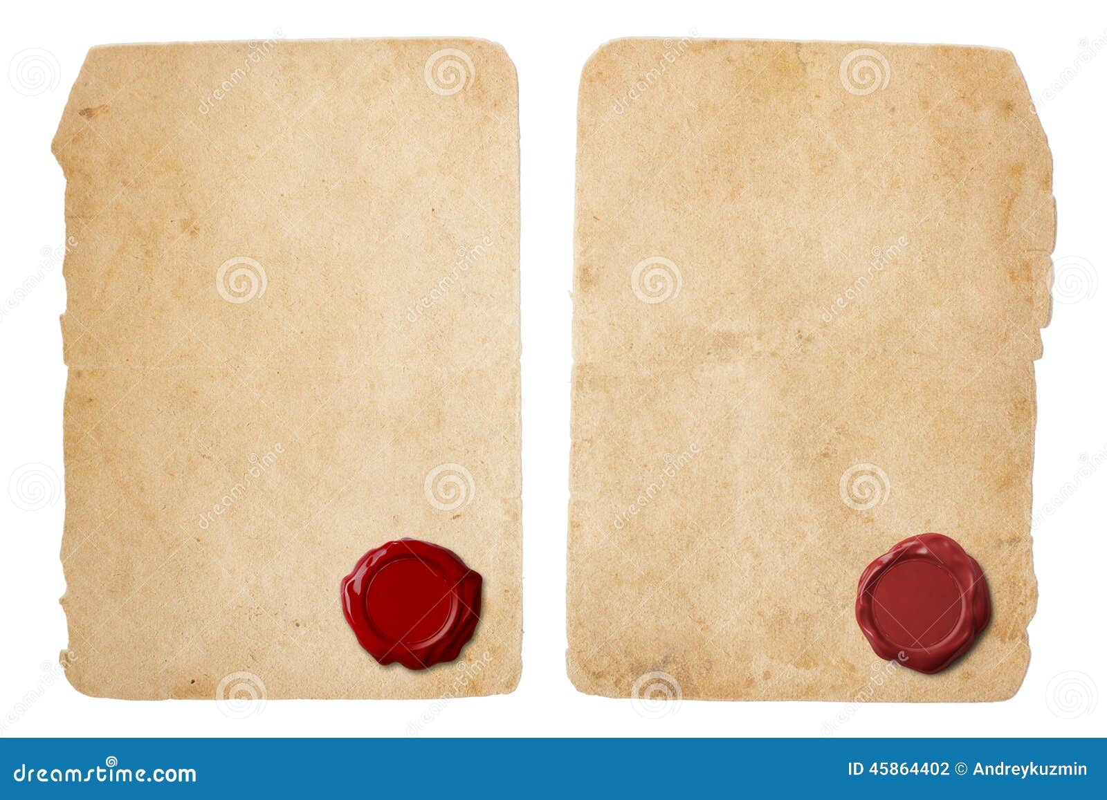Old Parchment Letter Set With Red Wax Seal Stock Photo Image 45864402