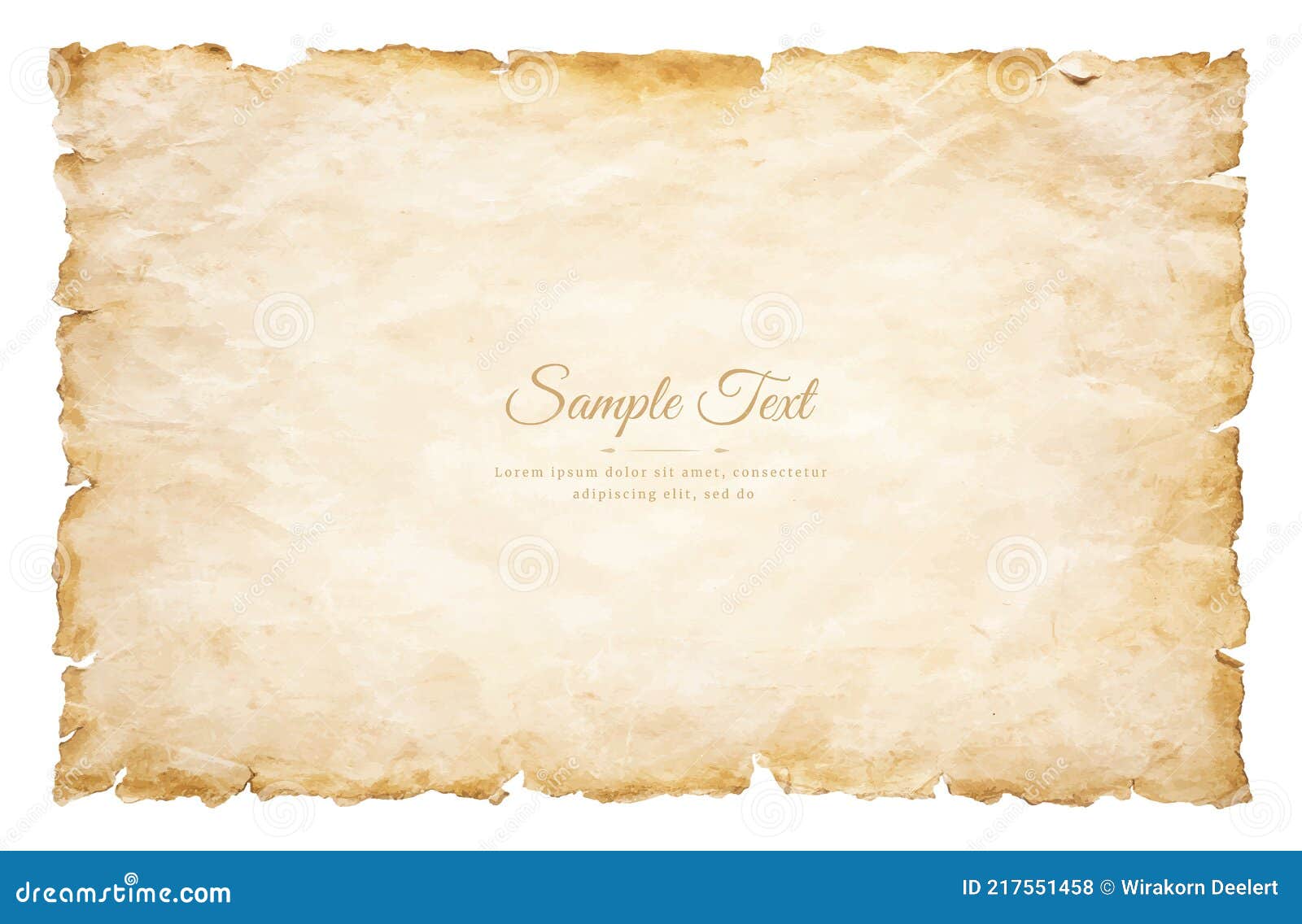 old parchment paper sheet vintage aged or texture isolated on white  background Stock Photo