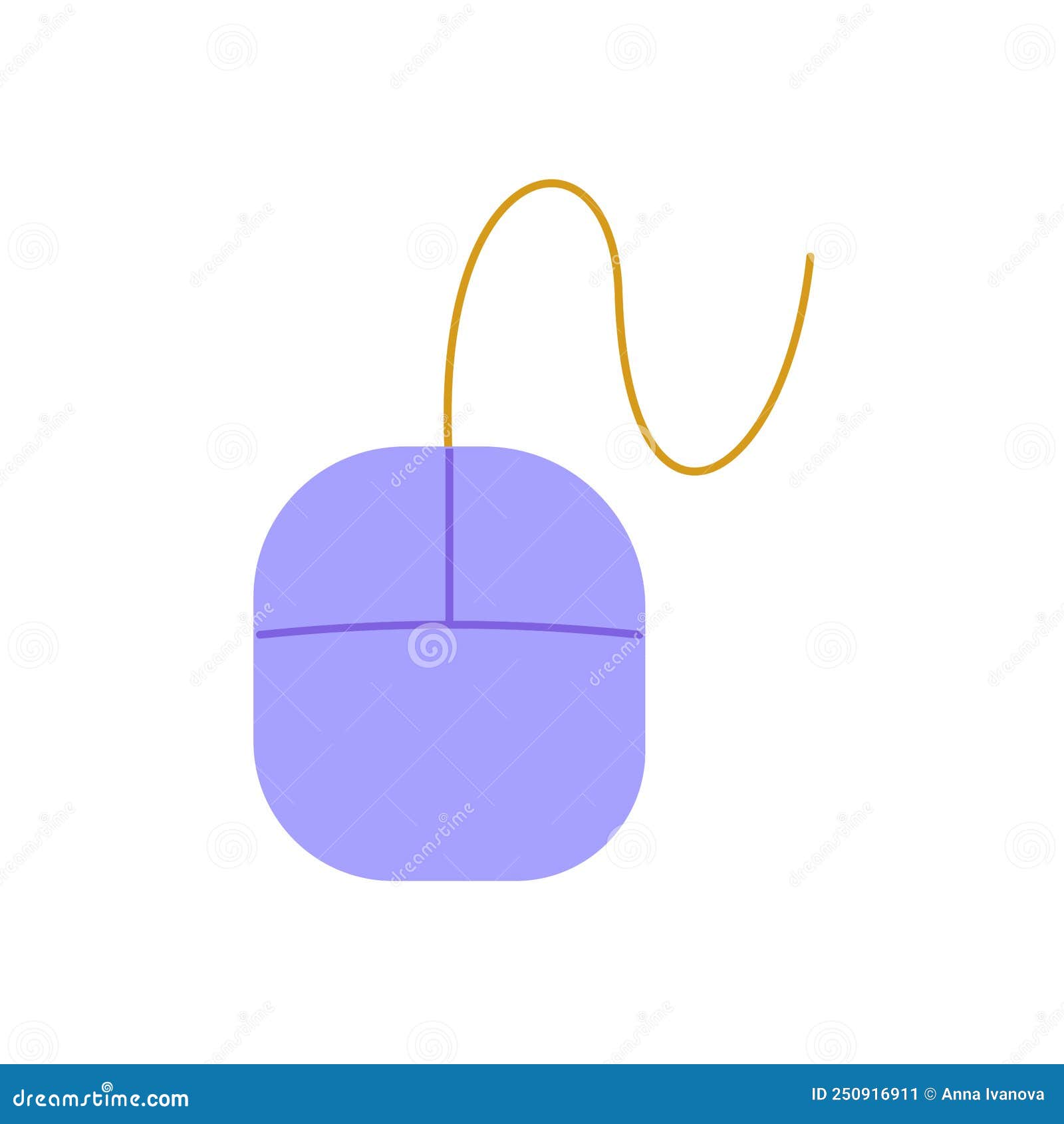 Old Pc Style Computer Mouse Isolated Vector Illustration on White