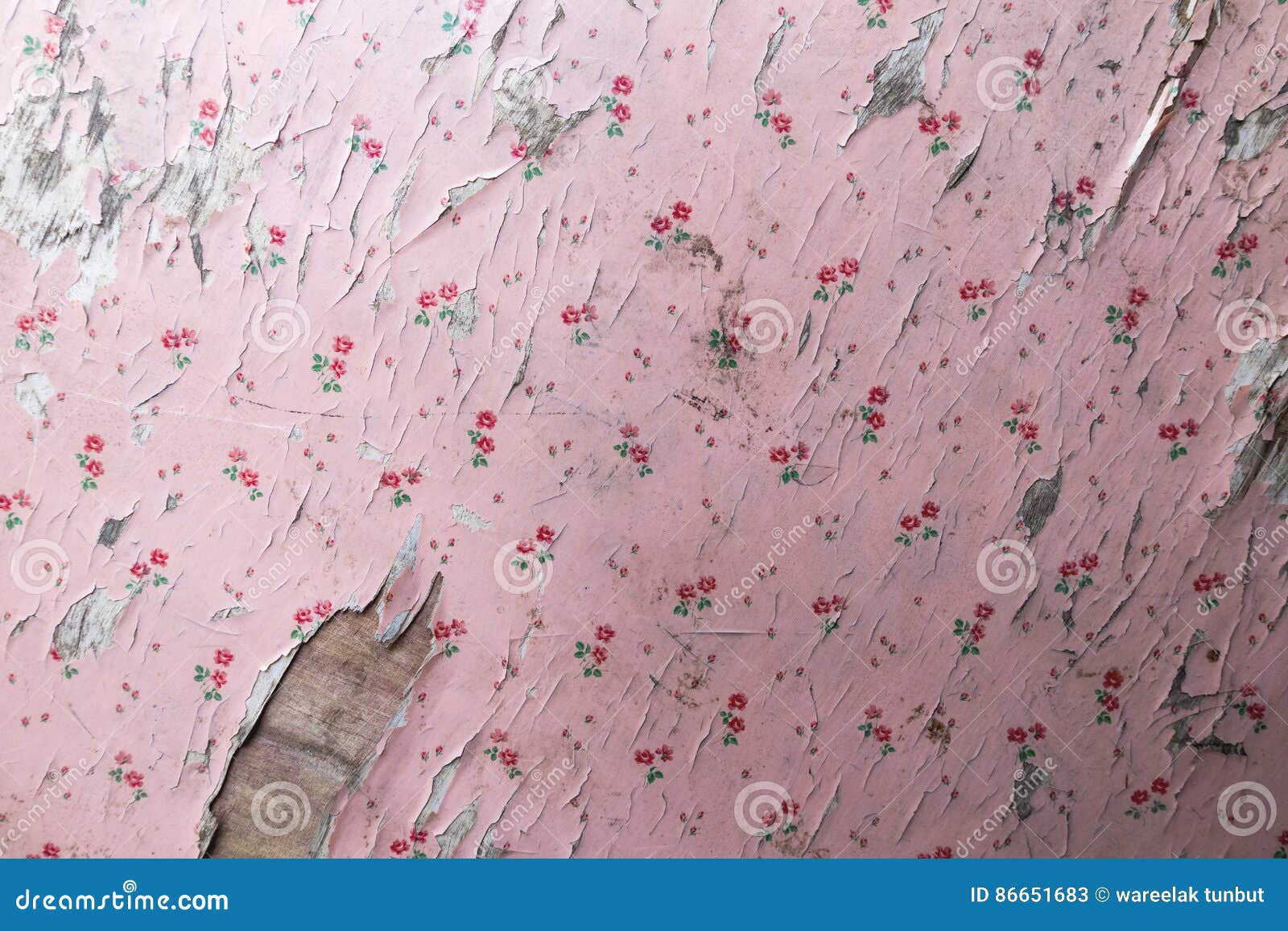 Old peeling pink wallpaper stock image. Image of abstract 86651683