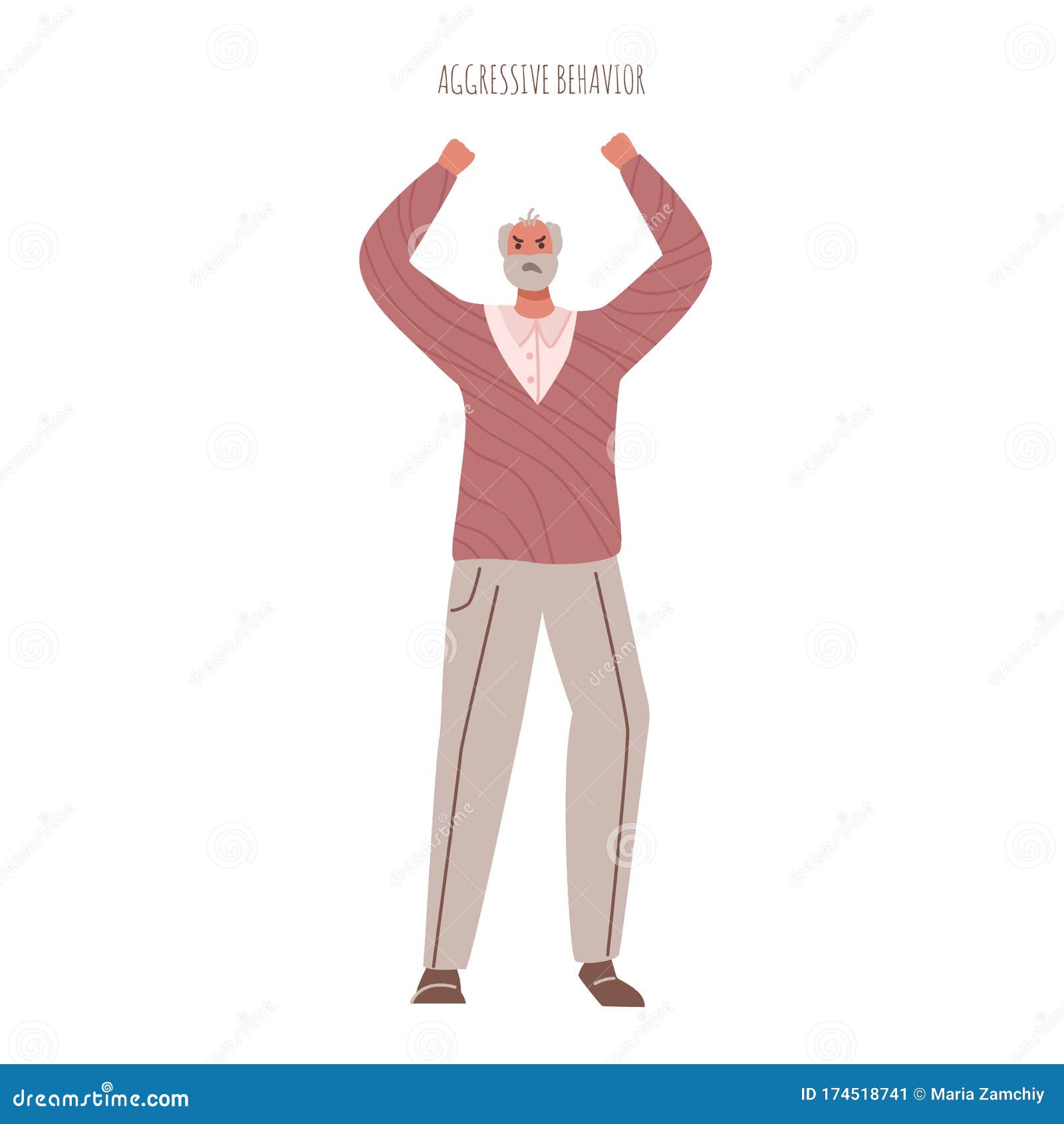 Old People with Dementia Symptoms Stock Vector - Illustration of evil