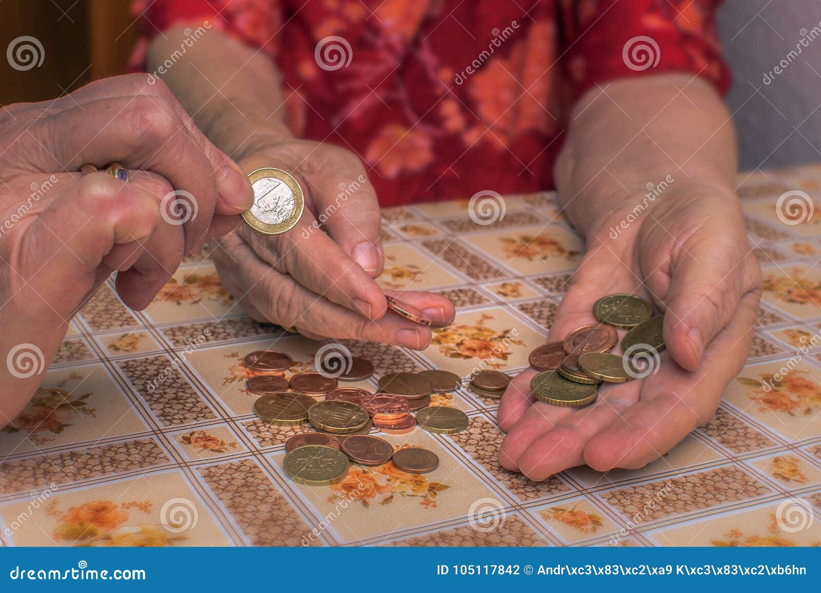 old woman with financial problems