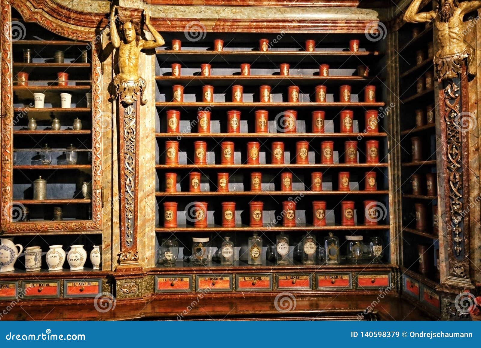 Old Pharmacy with Plenty of Boxes Editorial Stock Image Image
