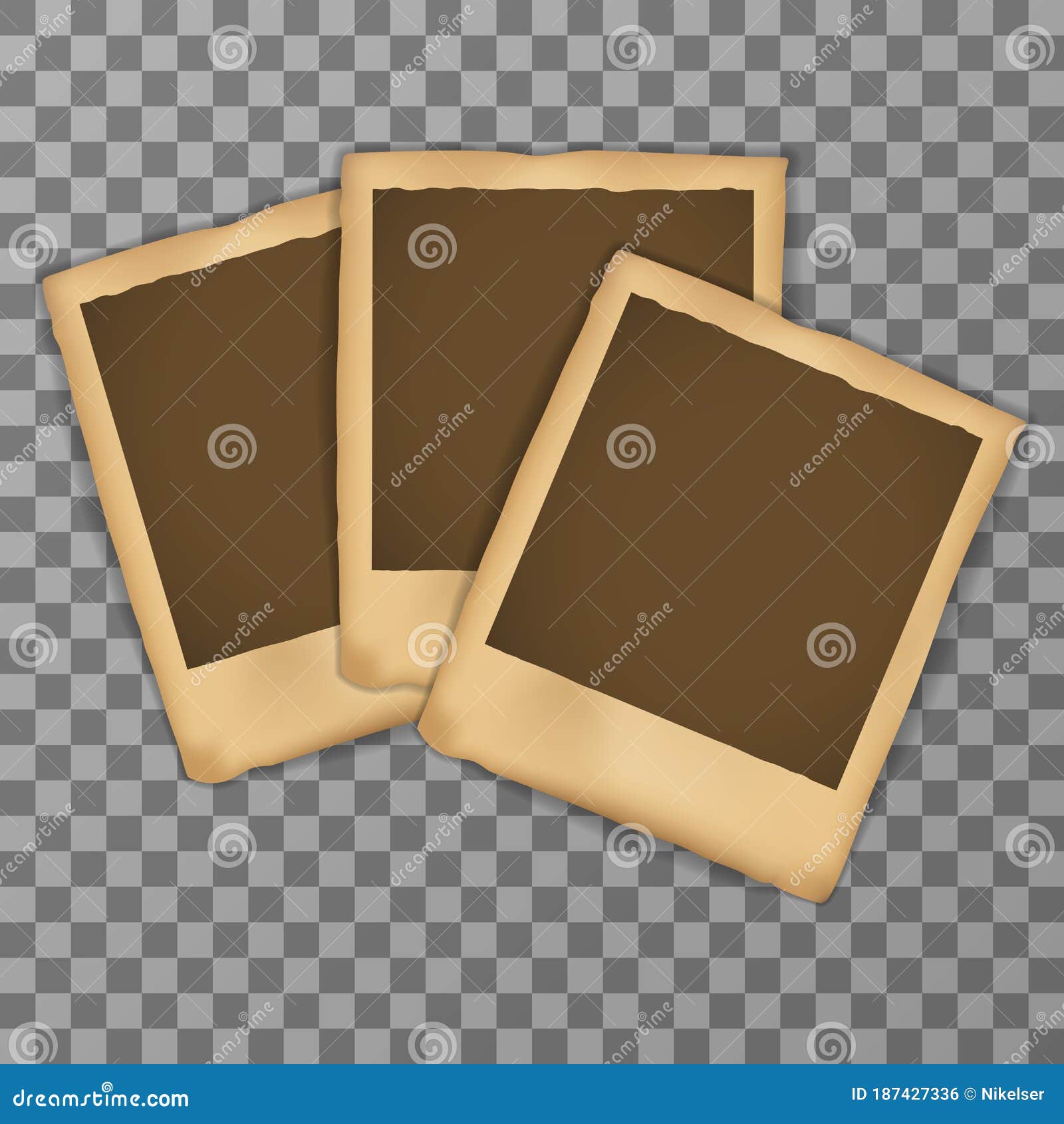 Old Photo Frame With Shadow Isolated In Transparent Background With Empty Space For Your Design Stock Vector Illustration Of Retro Instant 187427336