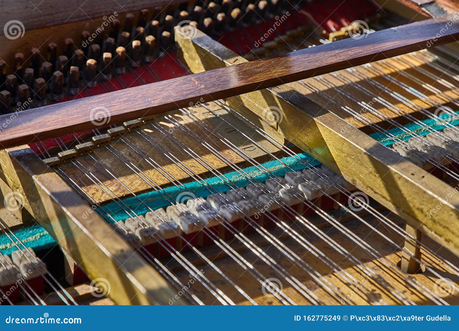 Old Piano Interior Parts stock image. Image of audio 162775249