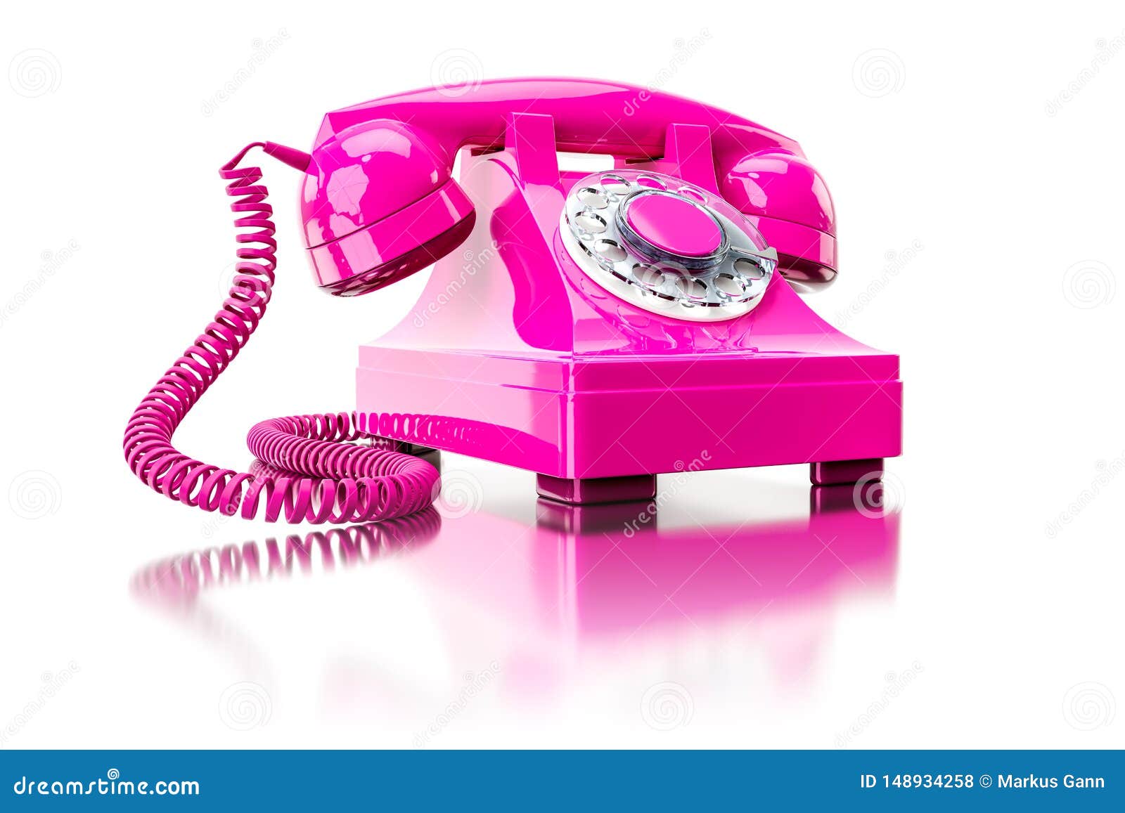 Old pink dialup phone stock illustration. Illustration of receiver