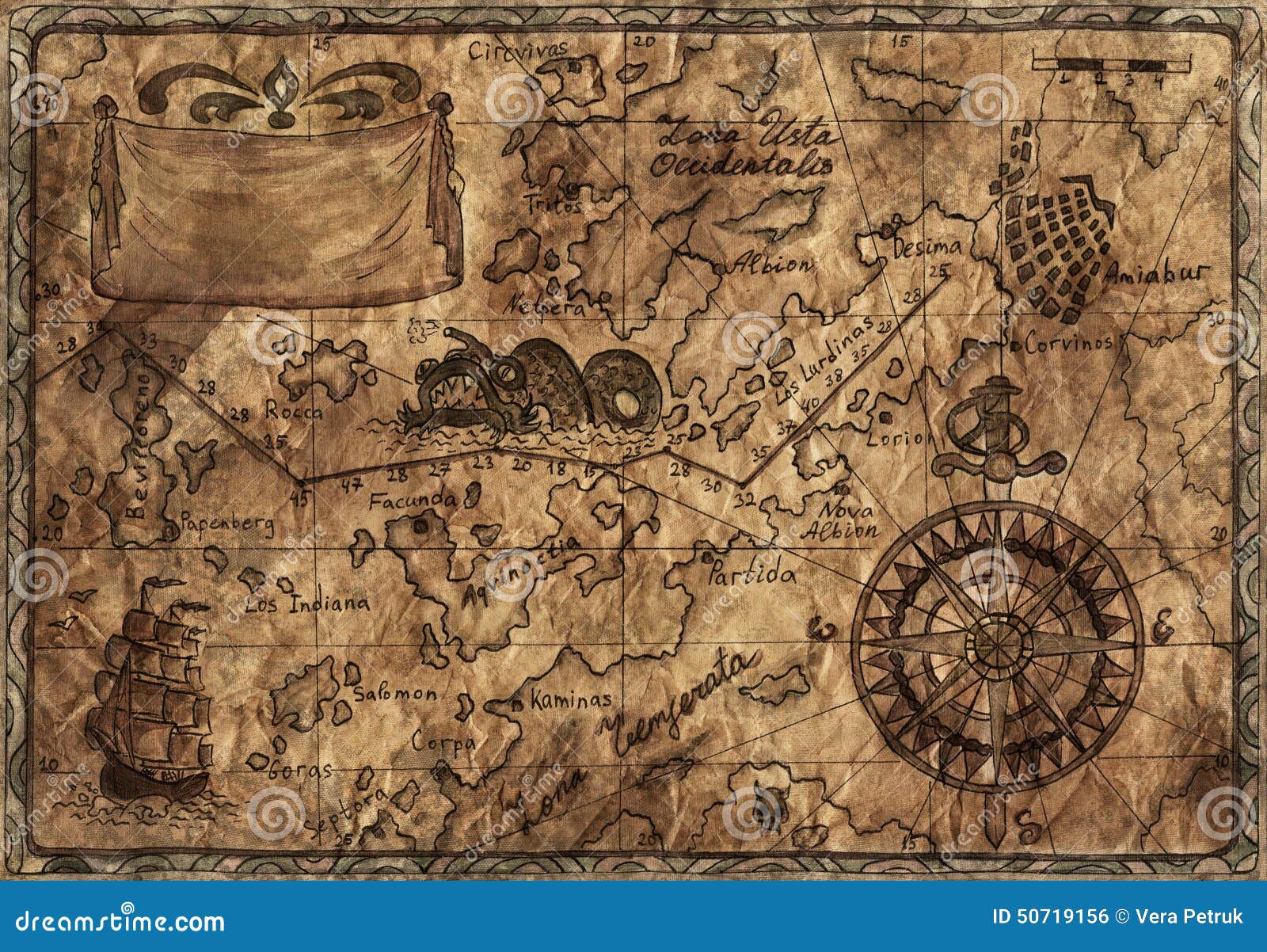 Ancient pirate map on old paper  Mapa do tesouro, Mapas de piratas, Faça  um mapa