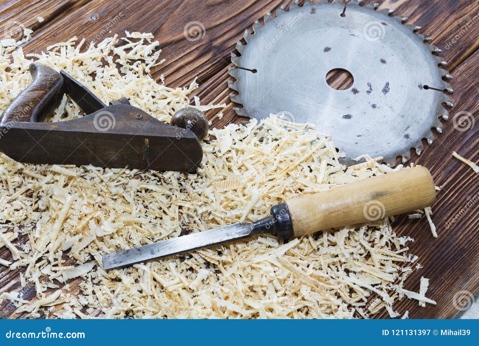 Old Planter and Tools for Wood. Wood Shop. Stock Image Image of