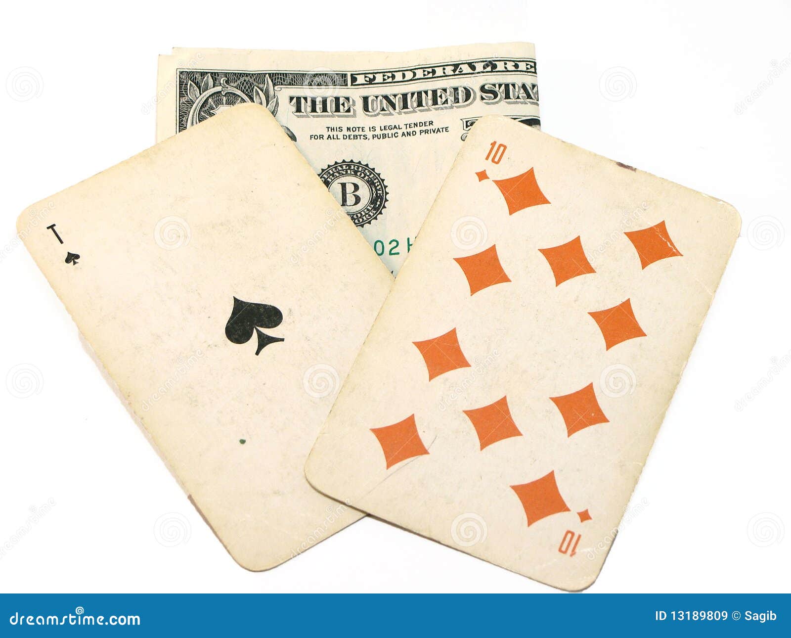 Old Playing Cards and Dollar Stock Image Image of buck, playing 13189809
