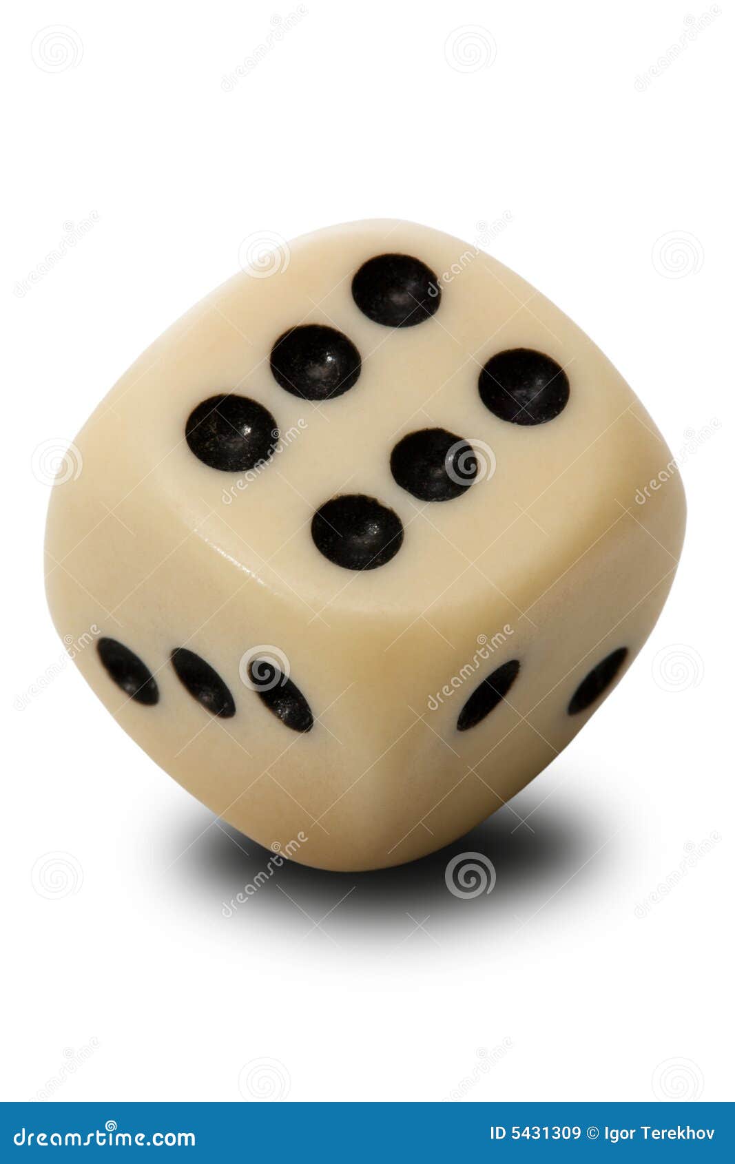 Old playing die stock image. Image of money, craps, isolated - 5431309