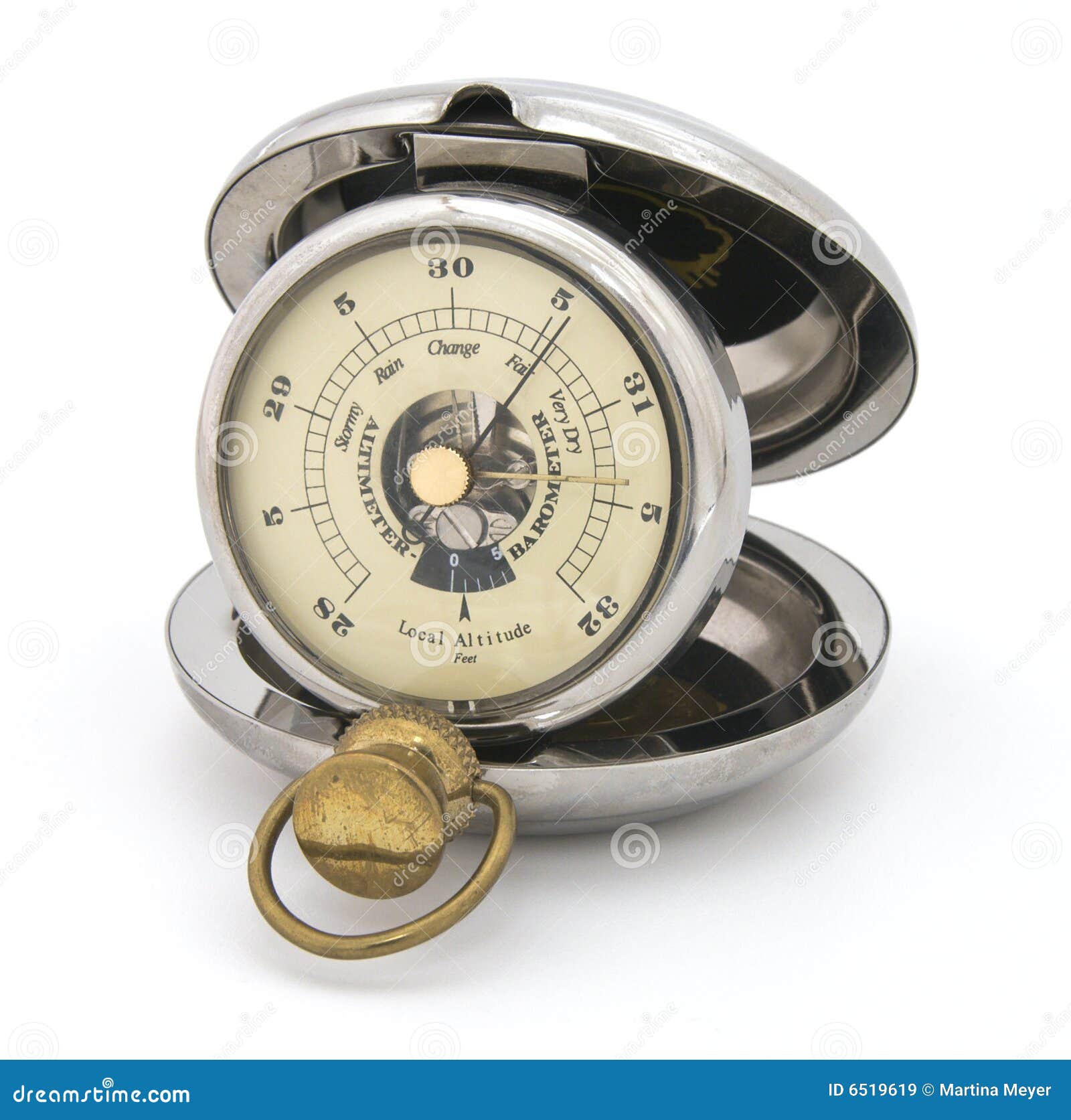 Old Pocket Barometer Altimeter Stock Image Image of reflection