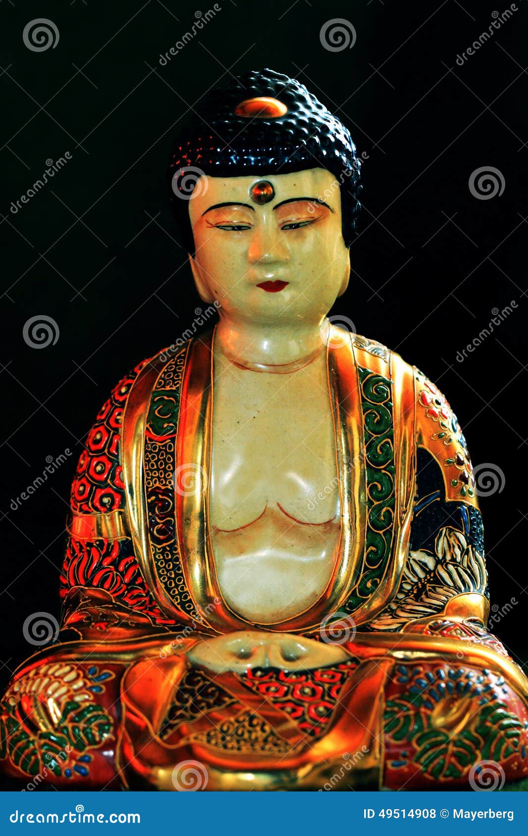 Old porcelain Buddha stock photo. Image of meditation 49514908