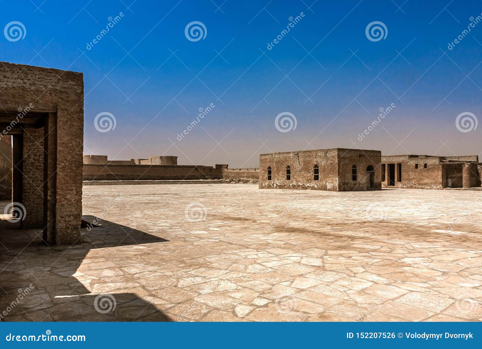 an inner courtyard of aqeer castle, saudi arabia