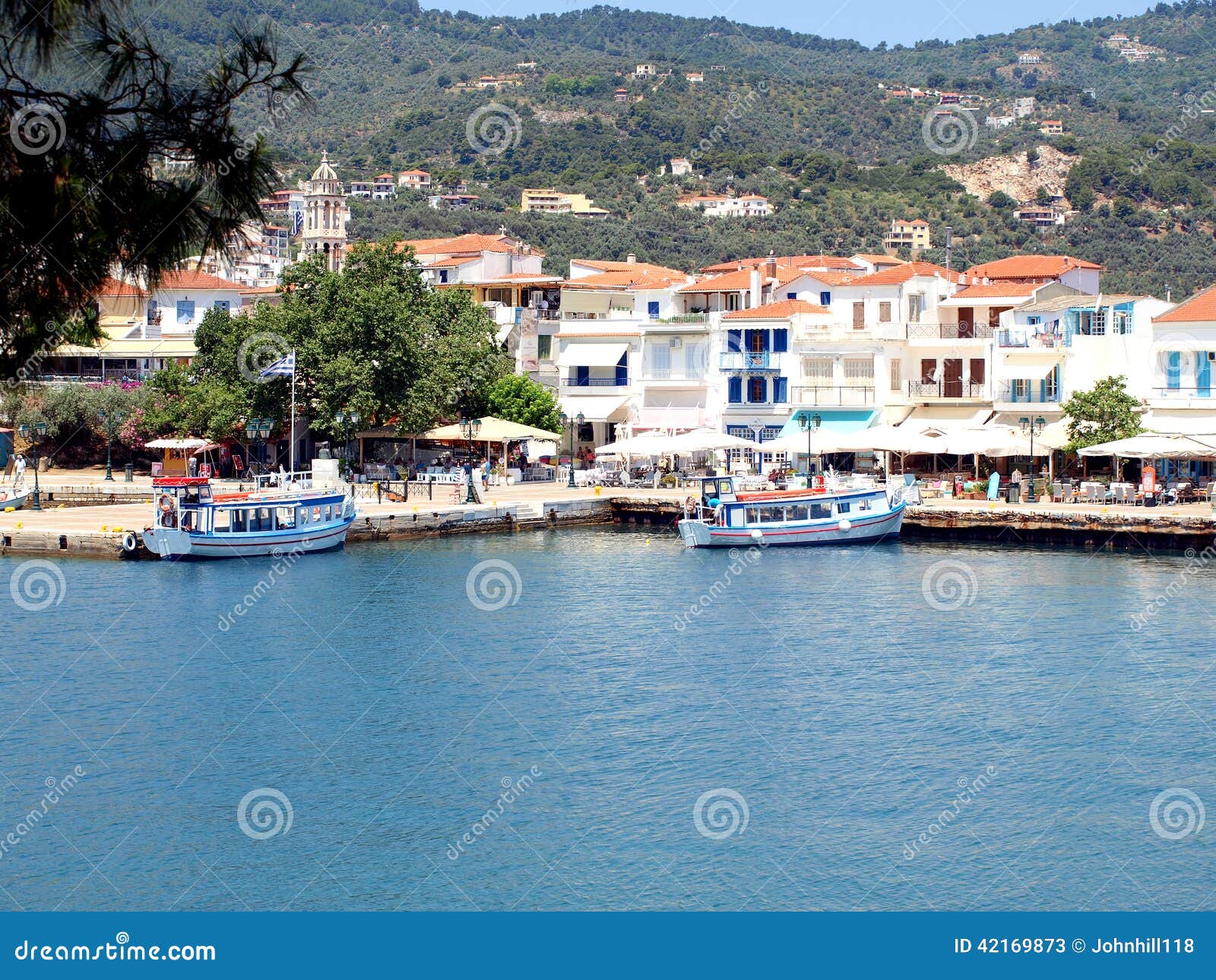 The Old Port, Skiathos Town, Greece. Editorial Stock Photo - Image of ...