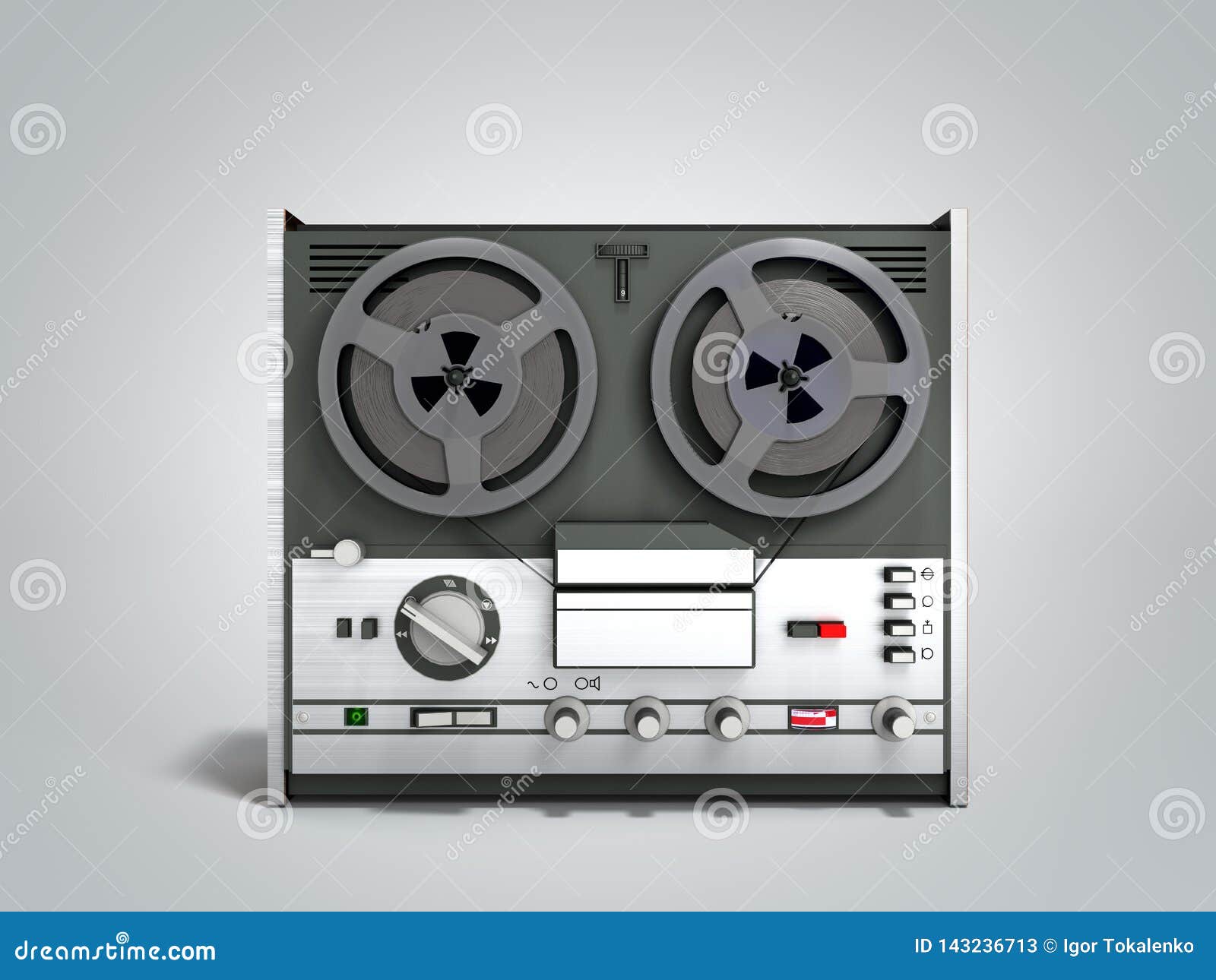 Old Portable Reel To Reel Tube Tape Recorder 3d Render on Grey Stock  Illustration - Illustration of antique, gadget: 143236713