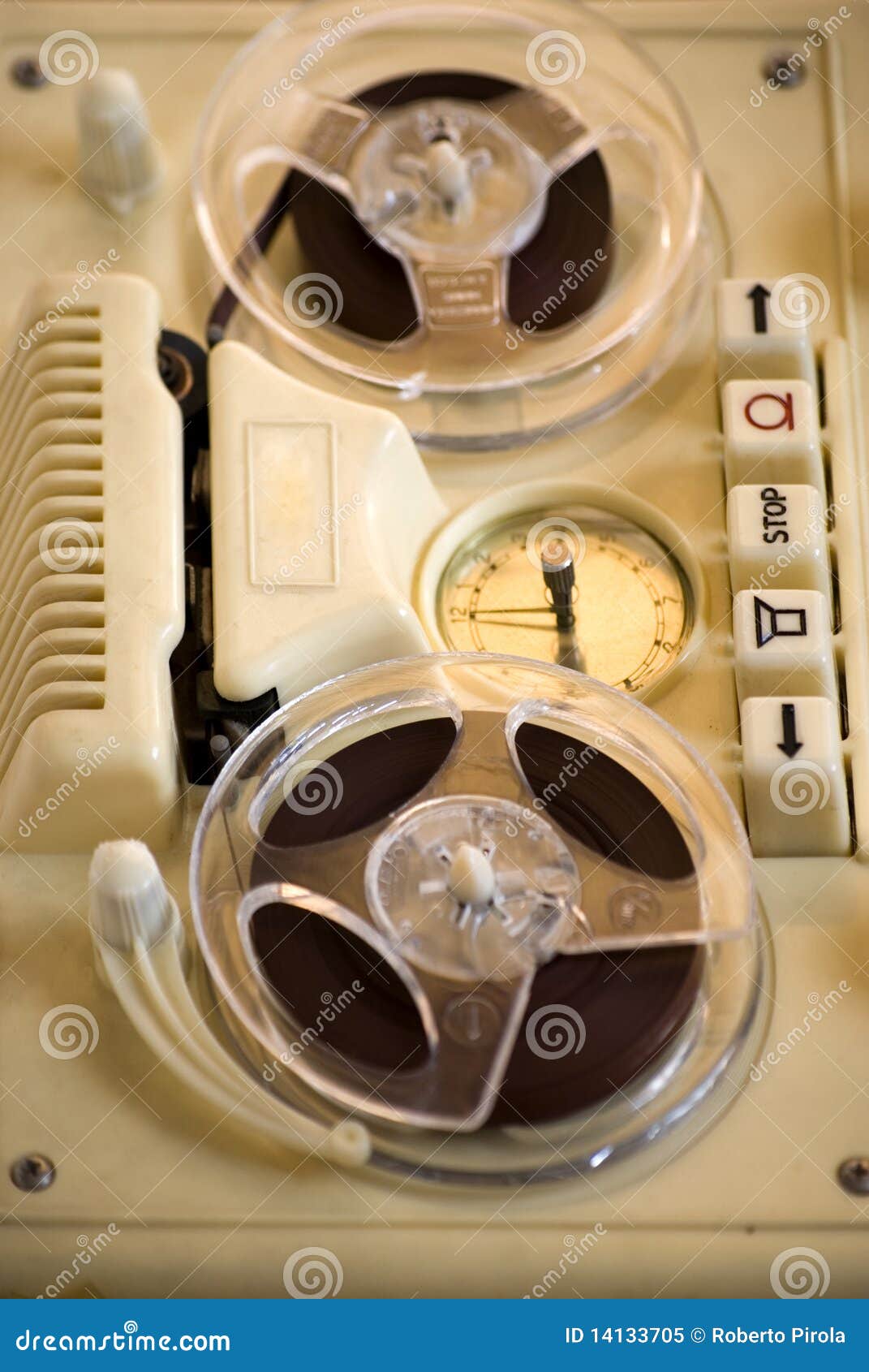 Old portable taperecorder stock image. Image of isolated 14133705