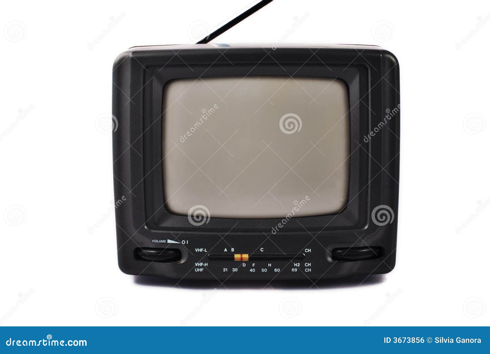 Old portable TV set stock photo. Image of 1980, styled 3673856