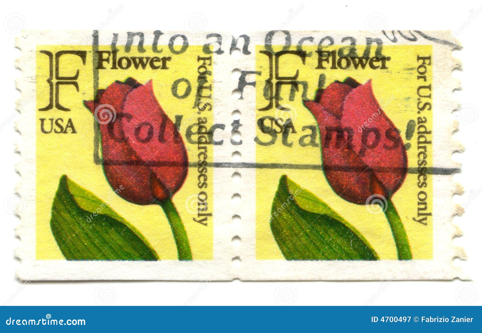 Old Postage Stamps from USA Flowers Editorial Photography Image of