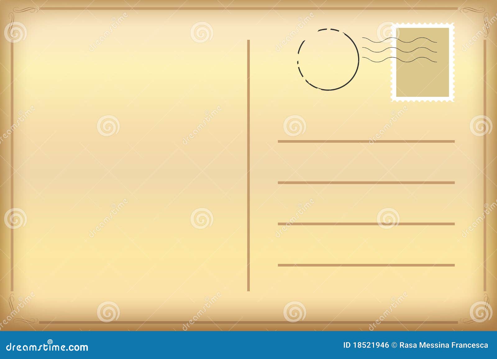 Old postcard stock vector. Illustration of mail, postage 18521946