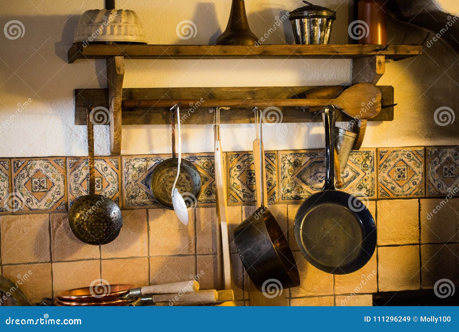 Old Pots and Pans in a Farmhouse Kitchen, Farmhouse Parlor Stock Image Image of parlor