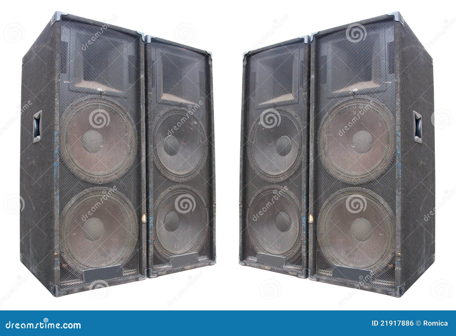 Old Powerful Stage Concerto Speakers Stock Photo Image of background