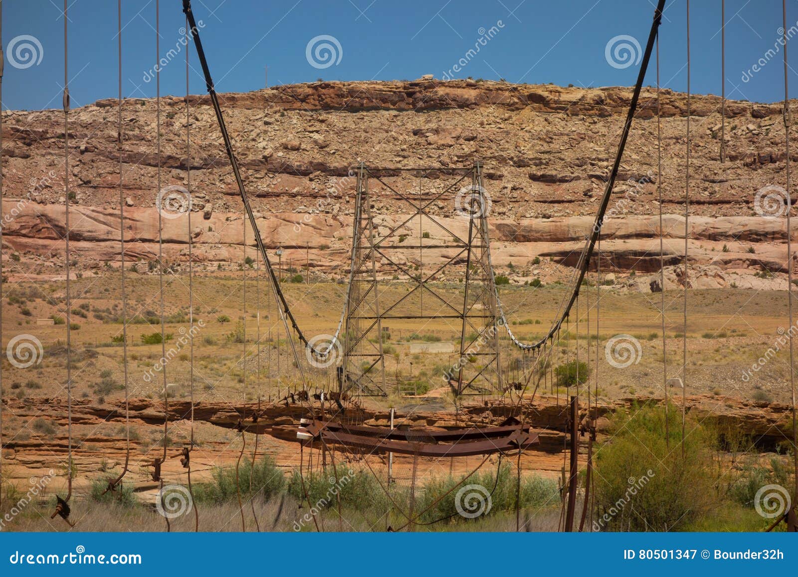 an old preserved bridge in the desert