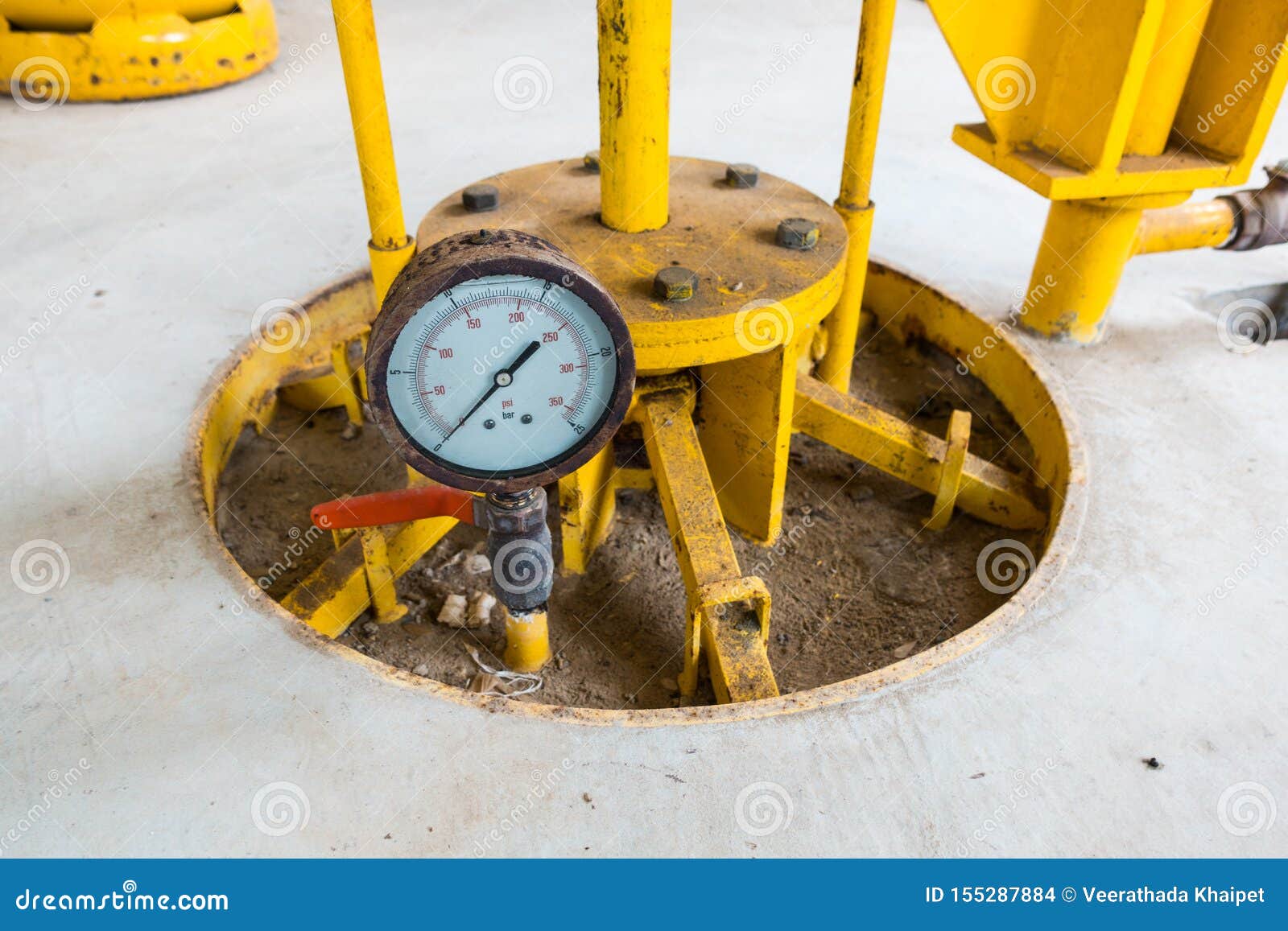 Old Pressure Gauge of Chlorine Storage Safety Stock Photo Image of