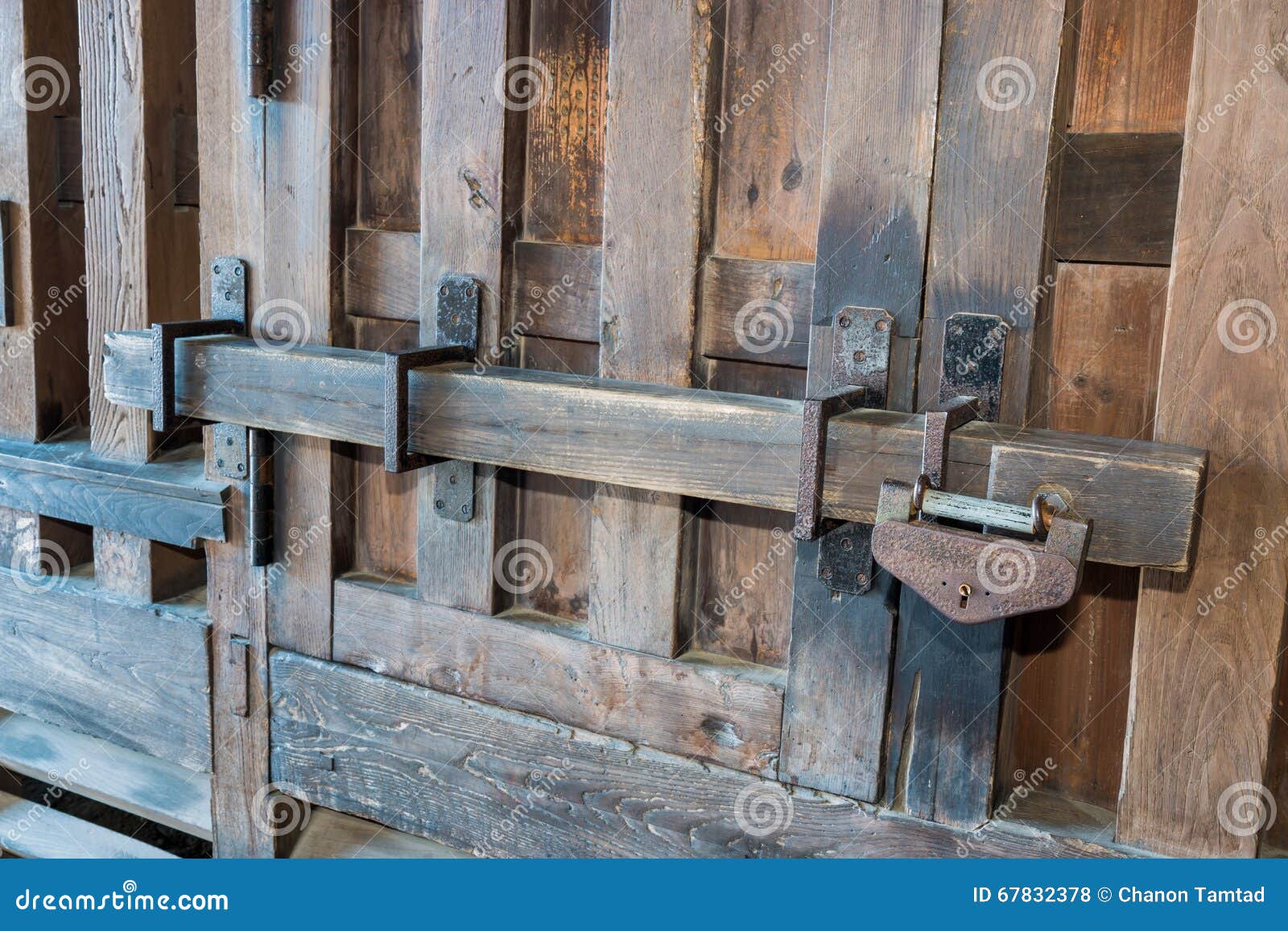 Old Prison Locked Wooden Key, Gate Lock Stock Photo Image of